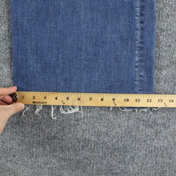 Rag Bone Jeans Womens 32 Blue Sofie High Rise Ultra Wide Leg Frayed Hem Casual - Picture 15 of 16